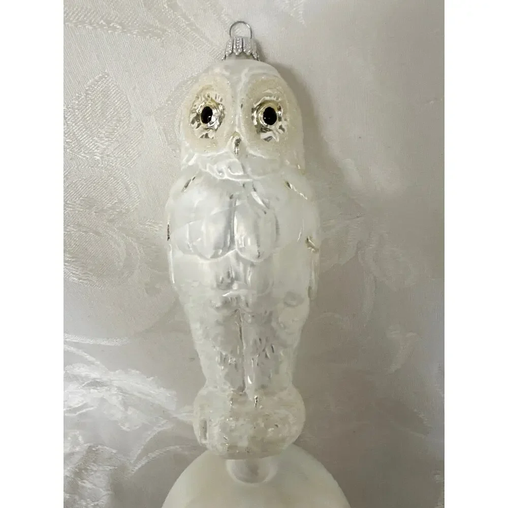 RARE Limited Edition 400 Years LAUSCHA Snowy Owl on Ball Glass Ornament 214/400